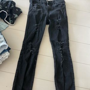 Abercrombie kids 11/12 Jean jeggings black distressed